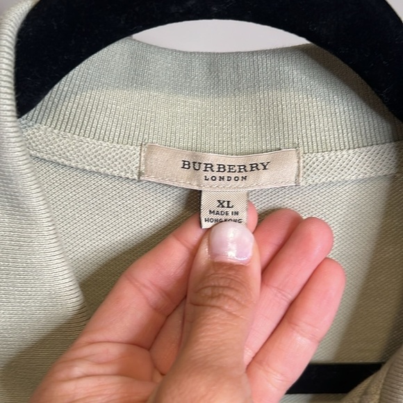 Burberry Nova Check Polo sage green and signature plaid men’s dress shirt - Picture 11 of 15